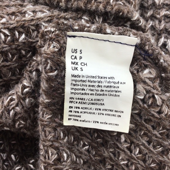 American Eagle Brown V-Neck Cold Shoulder Sweater - Picture 3 of 3